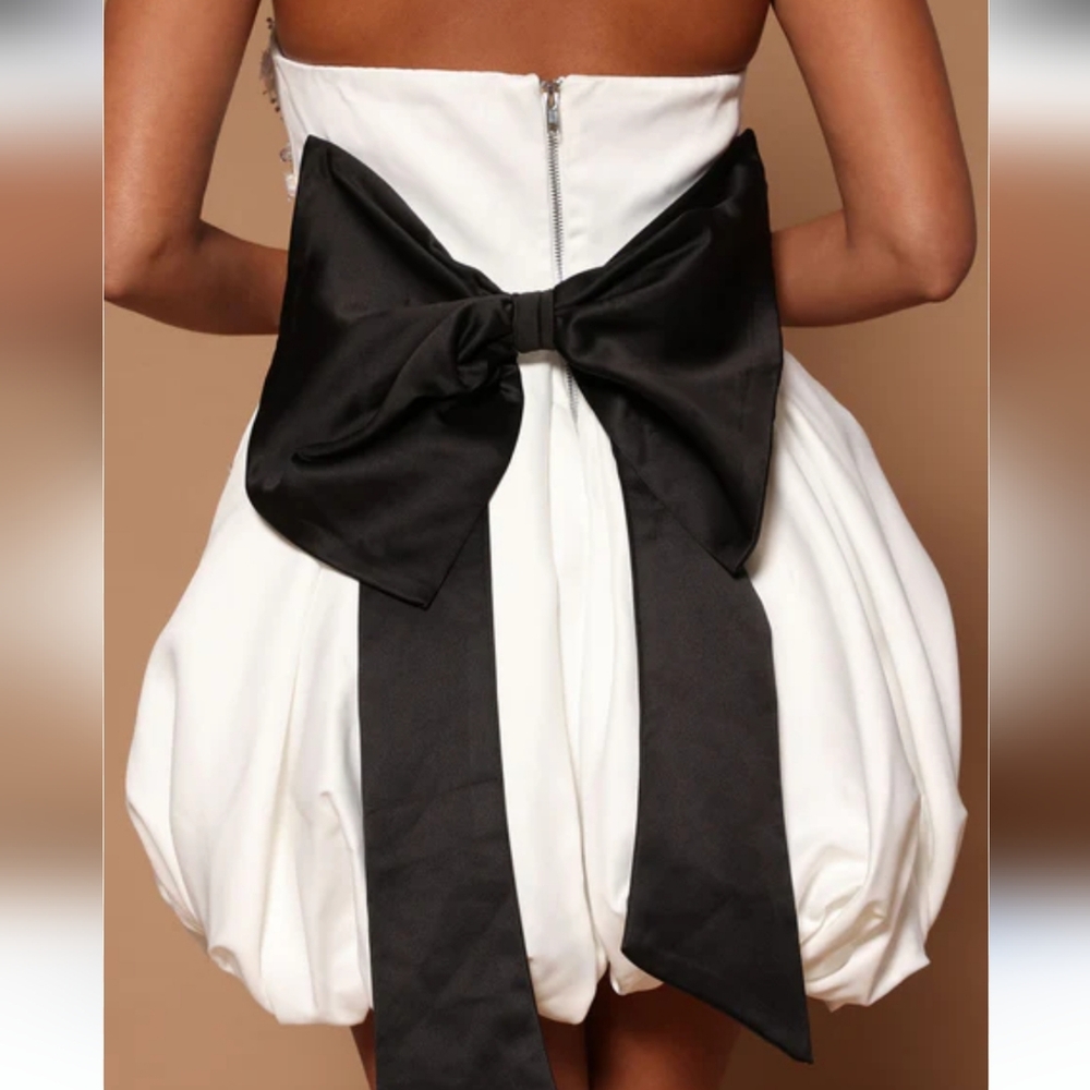 Fashion Nova Luxe Hollie Embellished Mini Dress Size Med White - Picture 4 of 14